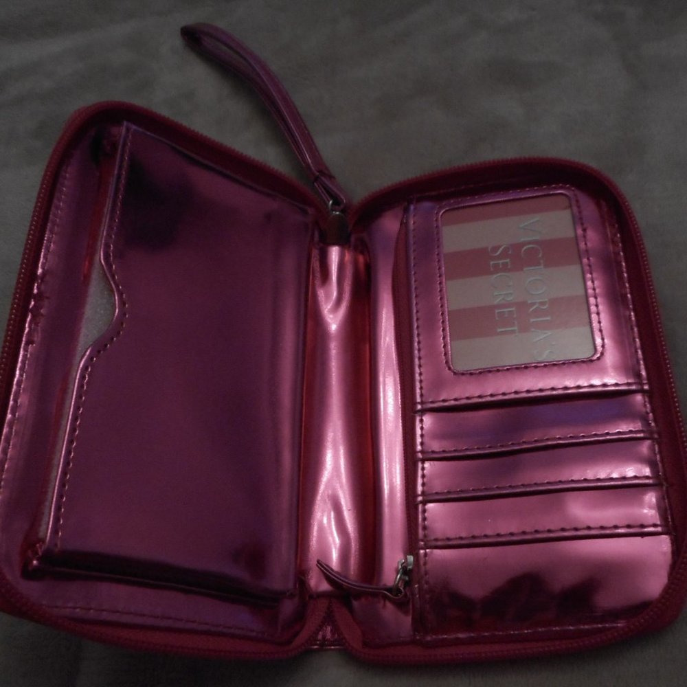 NEW Pink Metallic Victoria Secret Wristlet - Picture 2 of 3